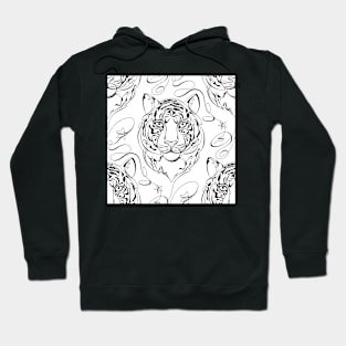 Continuous Line Tiger Portrait. 2022 New Year Symbol by Chinese Horoscope Hoodie